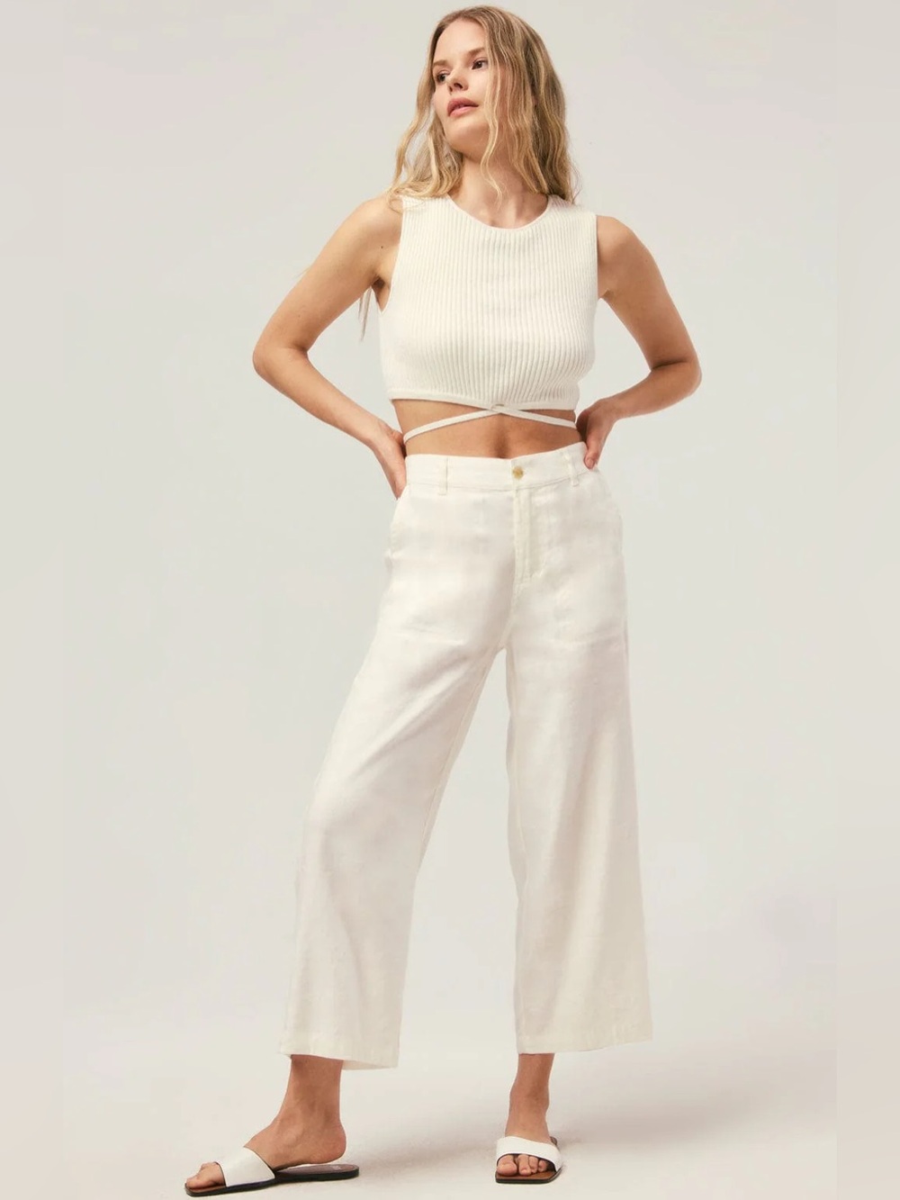 NWT Alp N Rock ANR+ Muna Cropped Knit Tank Top Ivory White S Retail $178